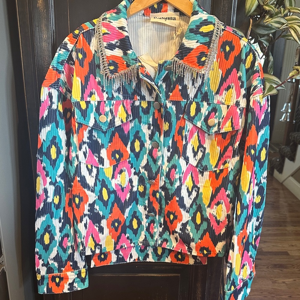 Savanna Jane Embellished Southwestern‎ Boho Jacket Size Small- Brand New